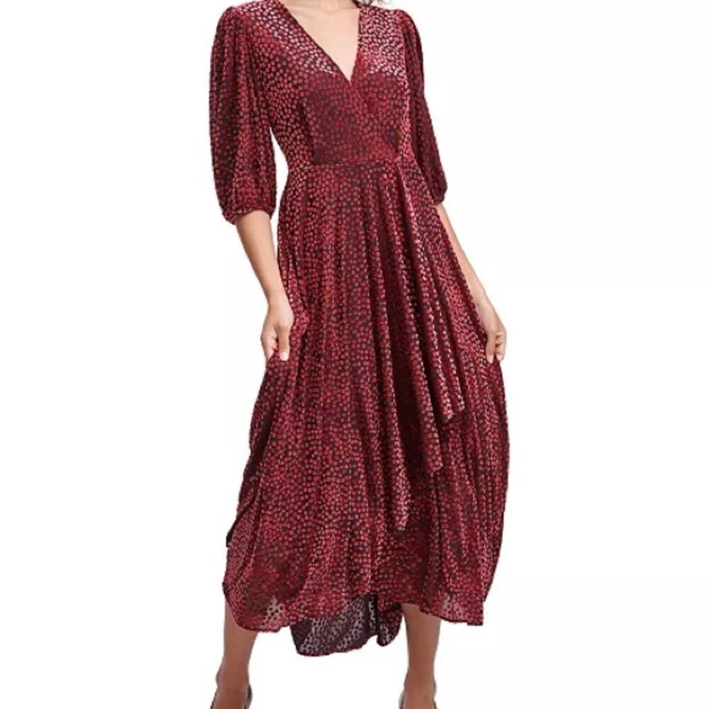 CALVIN KLEIN Soft Velvet Burnout Maxi Dress Size 6